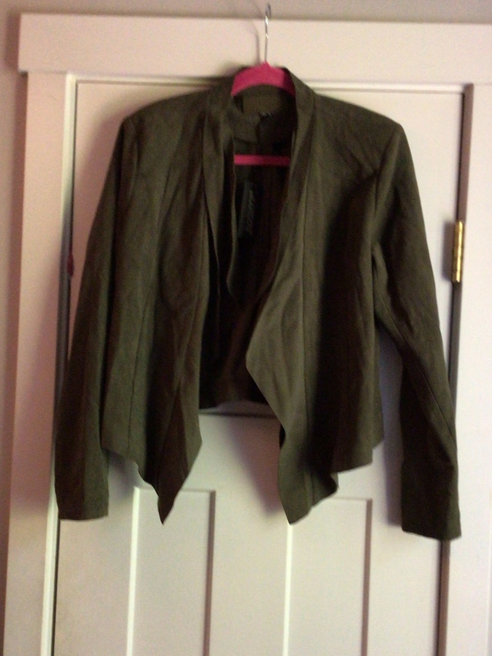 NWT Blank NYC Olive Open-Front Draped Blazer